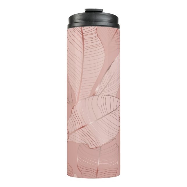 Termo Banana, hojas de palma: cobre brillante. (Anverso)