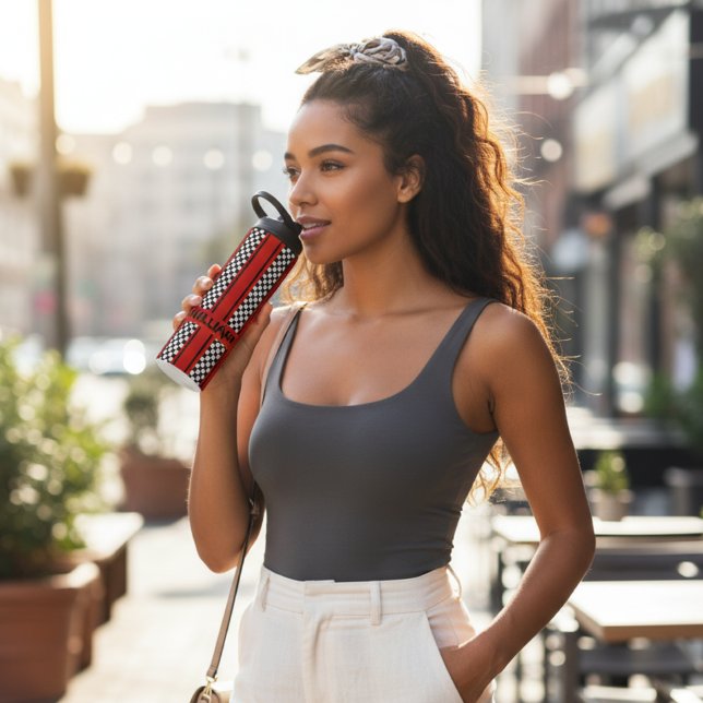 Termo Banda deportiva de raza roja y negra personalizado (Subido por el creador)