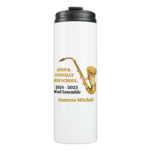 Termo Banda personalizada del jugador saxofón de oro