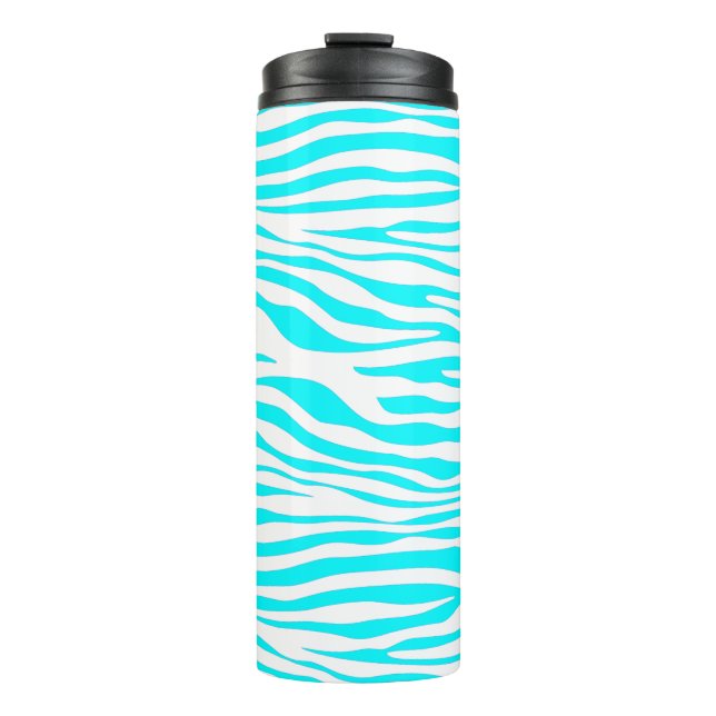 Termo Bandas de cebra azules y blancas (Anverso)