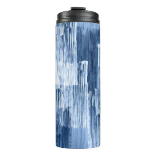 Termo Bandas de color azul de agua: Patrón geométrico