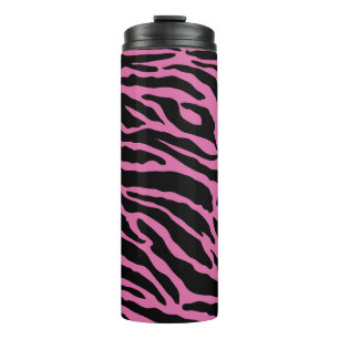 Termo Bandas de impresión de animales rosados y negros