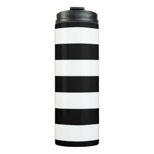 Termo Bandas en blanco y negro, patrón a rayas, líneas