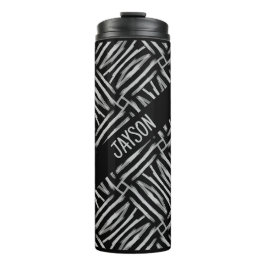 Termo Bandas tribales blancas y negras