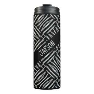 Termo Bandas tribales blancas y negras