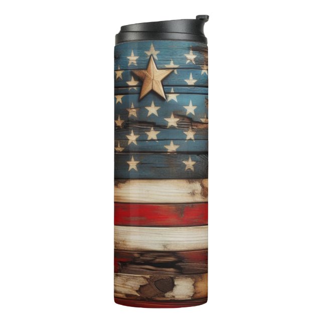 Termo Bandera Americana Rústica (Rotado hacia la izquierda)