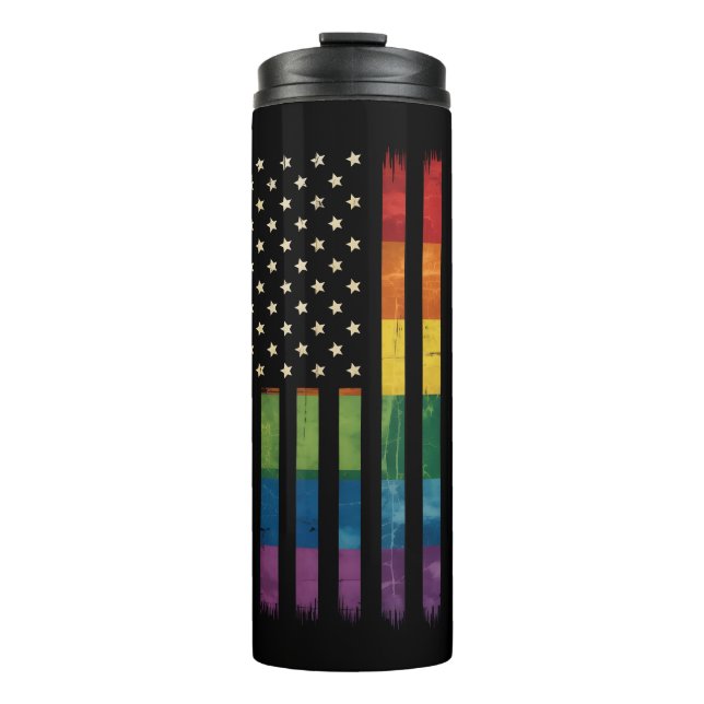 Termo Bandera arcoíris deteriorada LGBTQ Pride USA Améri (Anverso)