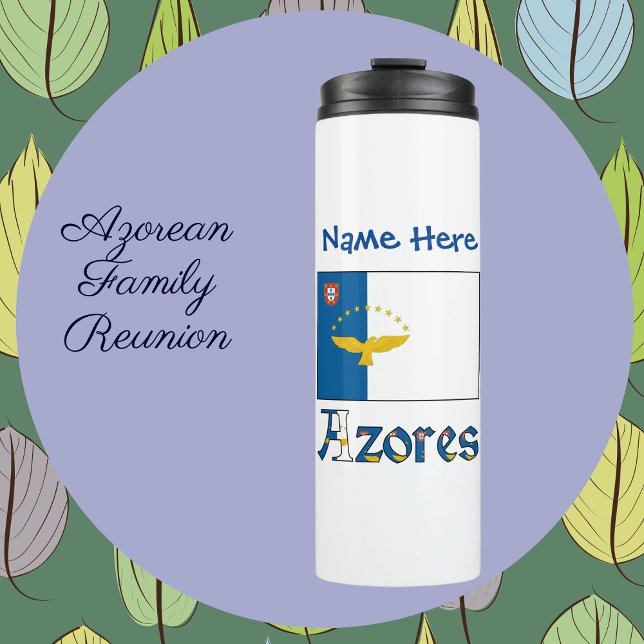 Termo Bandera Azoriana Azores Azul Personalización Nombr (Subido por el creador)