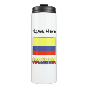 Termo Bandera Colombiana Personalización Negra Colombian