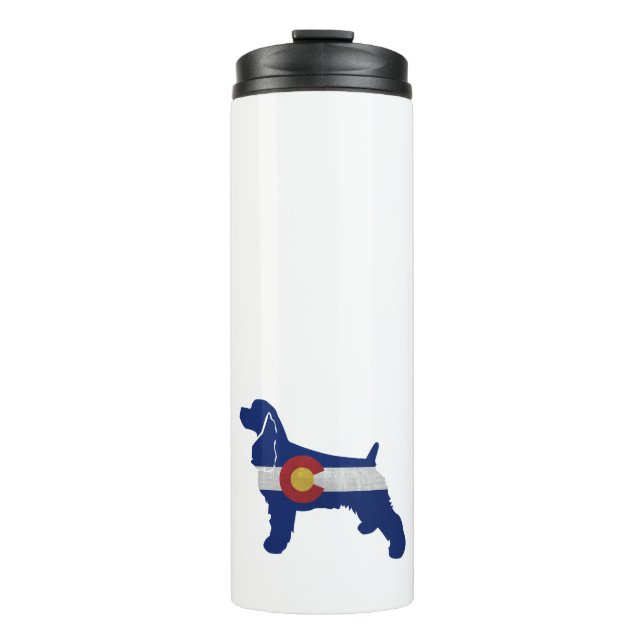 Termo Bandera Colorado de Cocker Spaniel Dog Silhouette (Anverso)