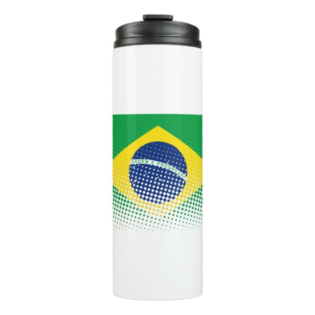 Termo Bandera De Brasil Con Efecto De Medio Tono (Anverso)