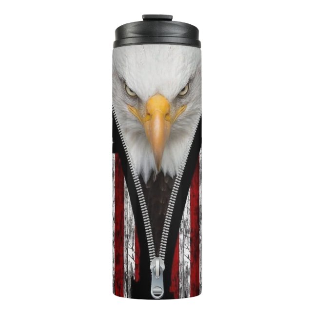 Termo Bandera de Eagle Bald Patriotic Zipper USA (Anverso)