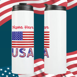 Termo Bandera de EE. UU. Personalizada