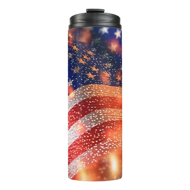 Termo Bandera de EEUU resplandeciente el 4 de julio, Día (Anverso)