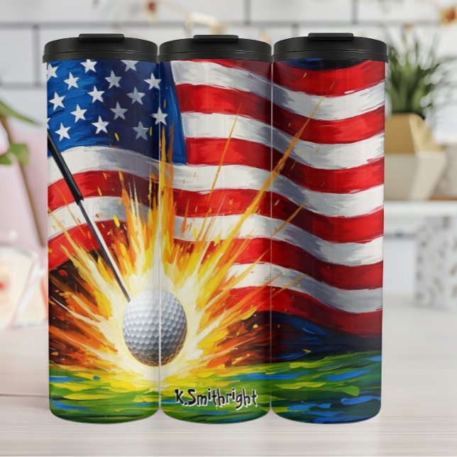 Termo Bandera de golf Impacto de la bandera estadouniden (Subido por el creador)
