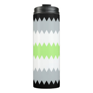Termo Bandera de Orgullo Agender Groovy Boho ZigZag Abst
