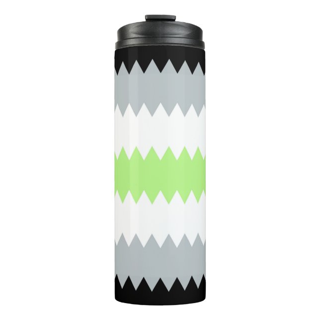 Termo Bandera de Orgullo Agender Groovy Boho ZigZag Abst (Anverso)