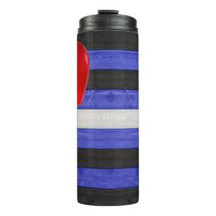 Termo bandera de orgullo de cuero de SlipperyJoe's negro