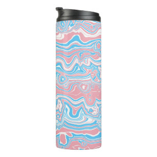 Termo Bandera de Orgullo Trans Trippy Boho Groovy Rayas