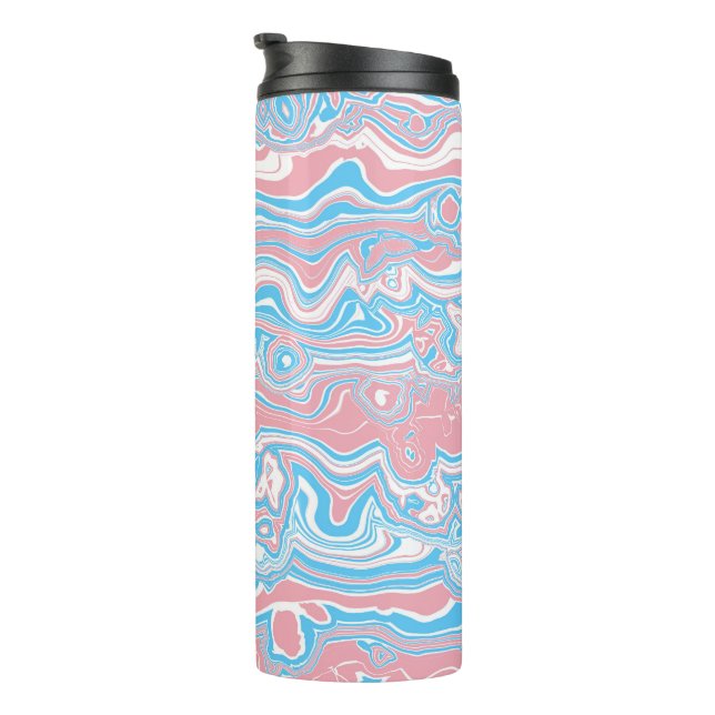Termo Bandera de Orgullo Trans Trippy Boho Groovy Rayas  (Rotado hacia la derecha)