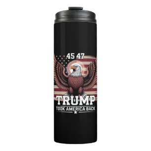 Termo Bandera del águila de Trump presidente 45 47 2025 