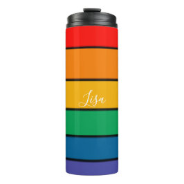 Termo Bandera del Orgullo Arco Iris Monograma LGBTQ - No