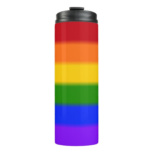 Termo Bandera del orgullo gay arcoiris caído (Anverso)