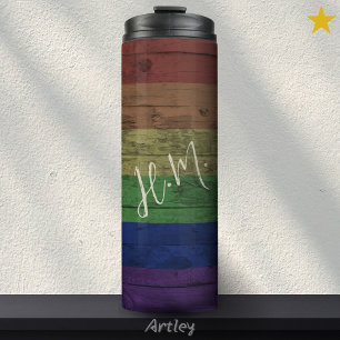 Termo Bandera del orgullo gay arcoiris Nombre personaliz