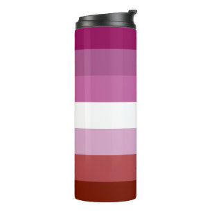 Termo bandera del orgullo lésbico femenino de SlipperyJo