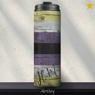 Termo Bandera del Orgullo no binario Nombre personalizad