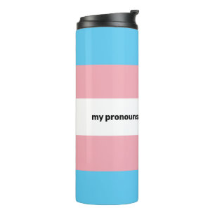 Termo Bandera del orgullo transgénero LGBTQI+ con pronom