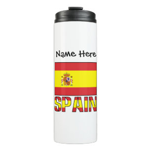 Termo Bandera española de España Nombre personalizado 