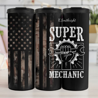 Termo Bandera estadounidense de camuflaje súper mecánico