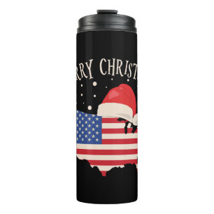 Termo Bandera estadounidense Diseño navideño