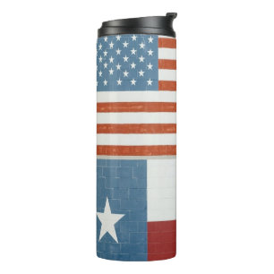 Termo Bandera estadounidense y de Texas Estados Unidos B
