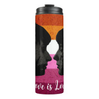 Bandera lesbiana con dos siluetas femeninas