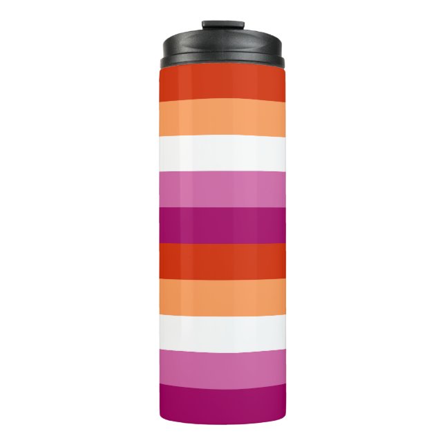 Termo Bandera Lesbiana LGBTQ+ Estriba Orgullo - (Anverso)