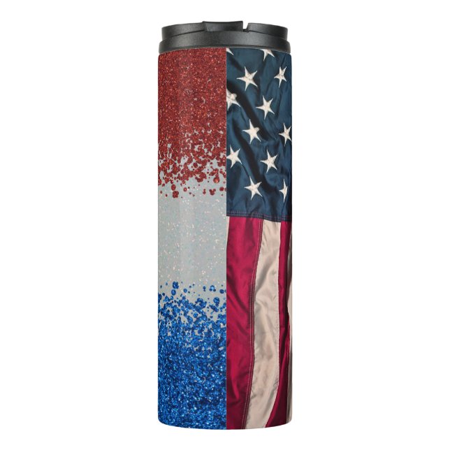 Termo Bandera patriótica y purpurina falso (Reverso)