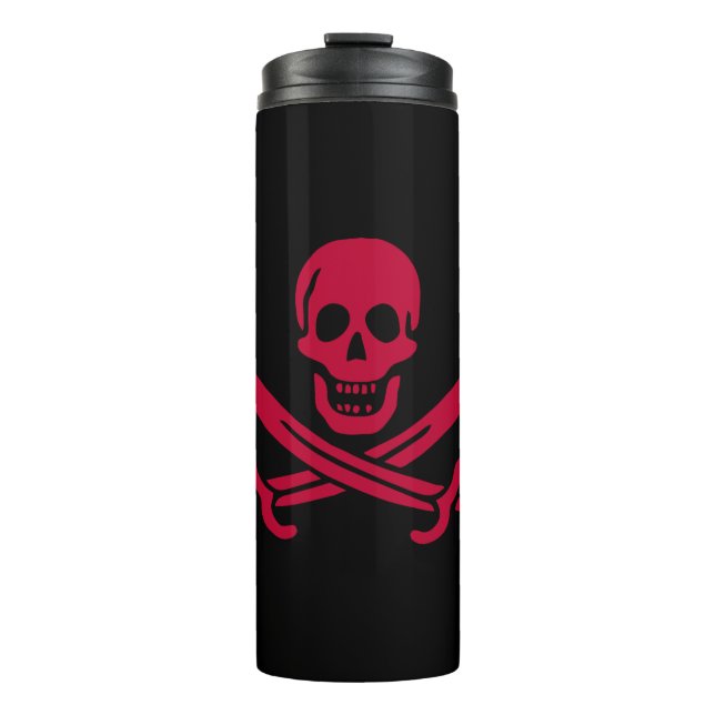 Termo Bandera pirata de Calico Jack Cráneo y espadas esc (Anverso)