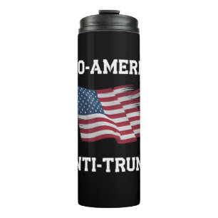 Termo Bandera vintage de EE. UU. pro América anti Trump