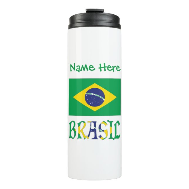Termo Bandiera Brasil Nombre Personalizado (Anverso)