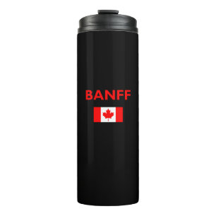 Termo Banff Canadá Bandera Canadiense Color oscuro