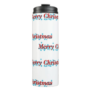 Termo Banner navideño con copos de nieve y tex rojo