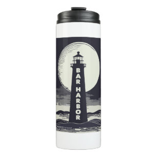 Termo Bar Harbour Maine Lighthouse Moon