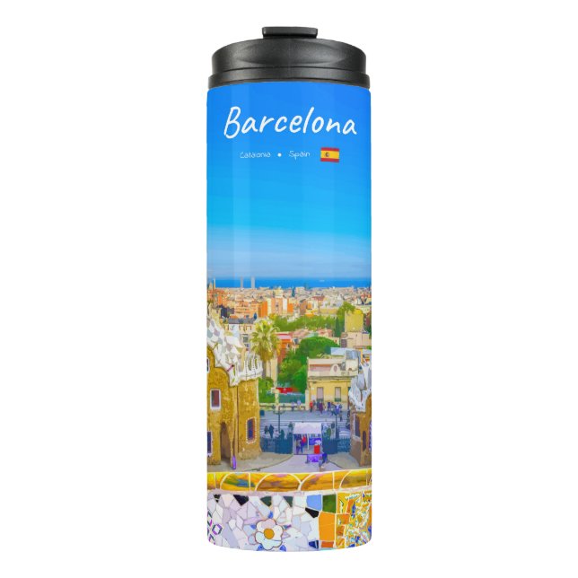Termo Barcelona, España - Parque Güell Mosaico Gaudí (Anverso)