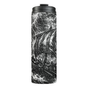 Termo Barco largo vikingo en la tormenta — Ink Saga Art