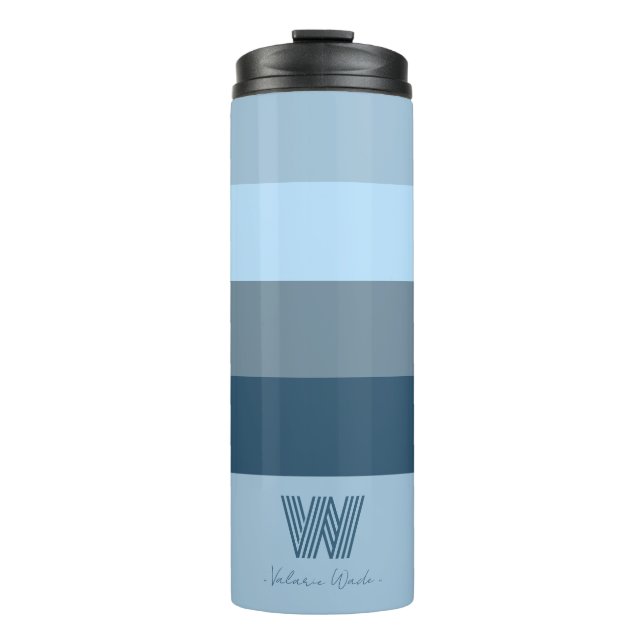 Termo Bares Azules Mínimos Tumbler Termal Monograma (Anverso)