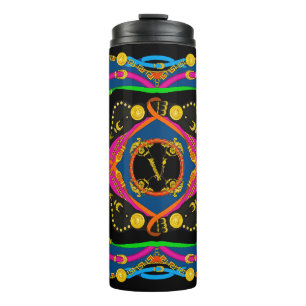 Termo barroco dorado, patrón de cadena y cinturón