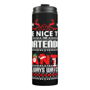 Termo Bartender Navidades feos suéter regalo Funny Barte