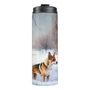 Termo Basenji Deja que nieve Navidad